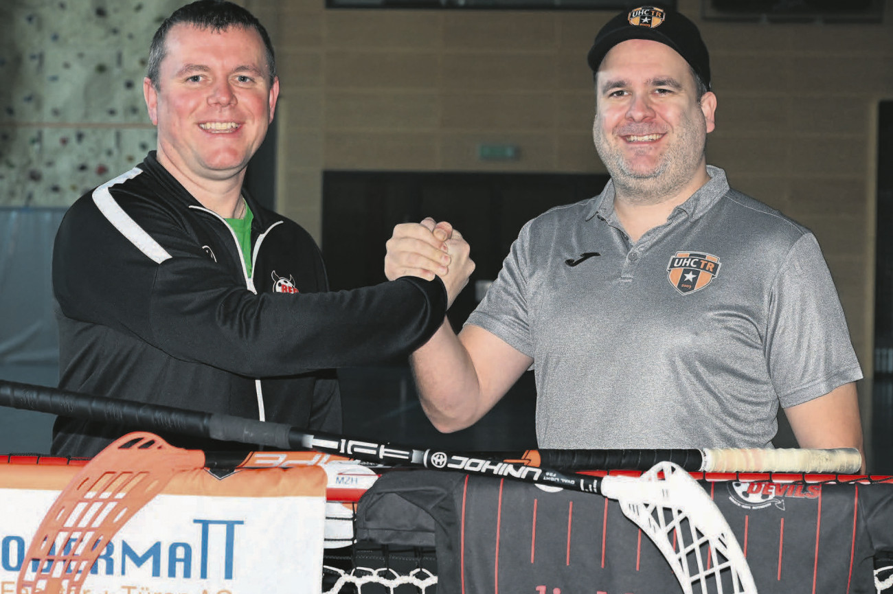 Die beiden Präsidenten Philipp Keller (links) und Christoph Hensel wollen den Unihockeysport in der Region weiterbringen.
